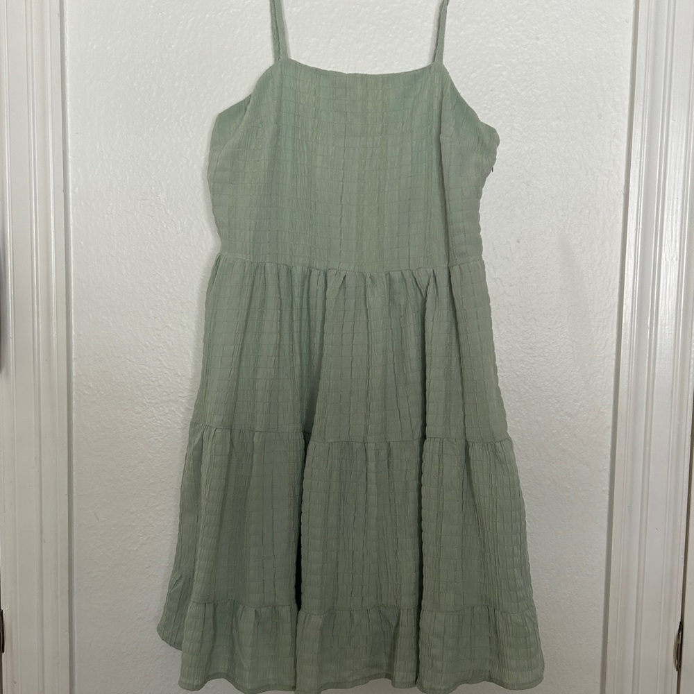 Altar'd State Light Green Tiered Midi Dress